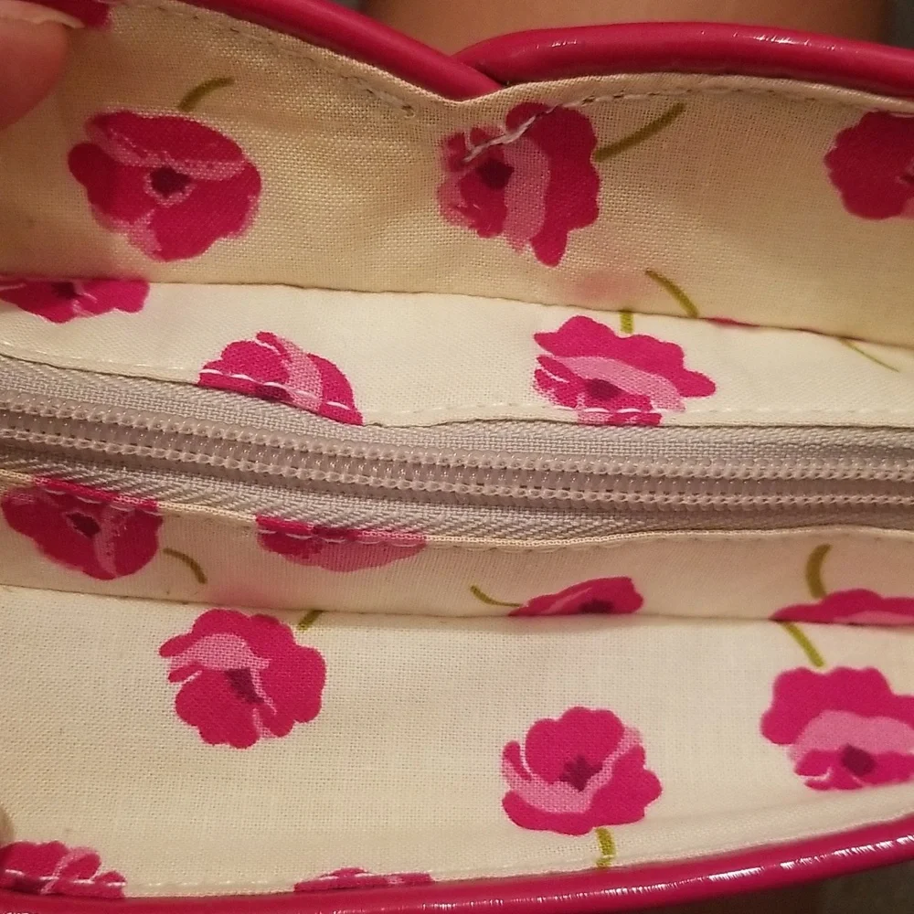 Vera Bradley Pink Flower Print Long Wristlet Clutch Pouch